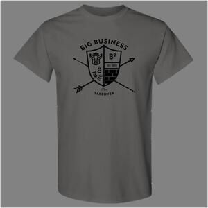 Big Business Shield Bold Streetwear Hustler Graphic T-Shirt